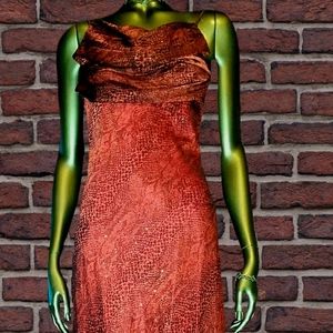 Small Snake Print Spaghetti Strap Gown